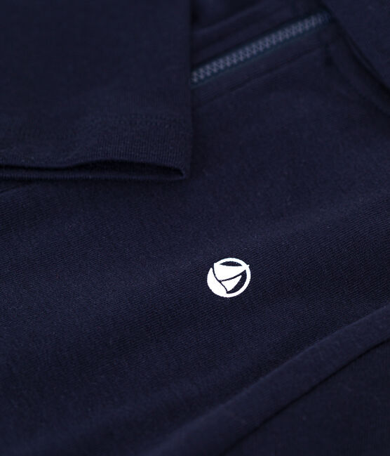Sudadera con cremallera y capucha de punto de niño azul SMOKING