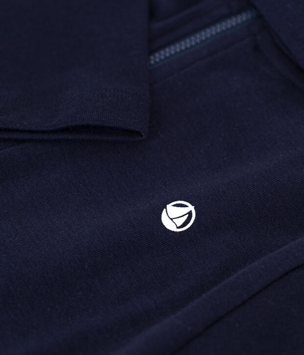 Sudadera con cremallera y capucha de punto de ni&ntilde;o azul