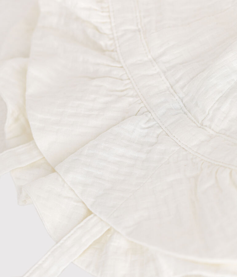 Capelina moderna lisa para beb&eacute; ni&ntilde;a blanco