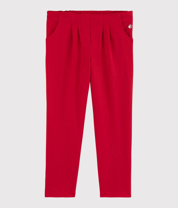 Pantal&oacute;n de punto de ni&ntilde;a rojo