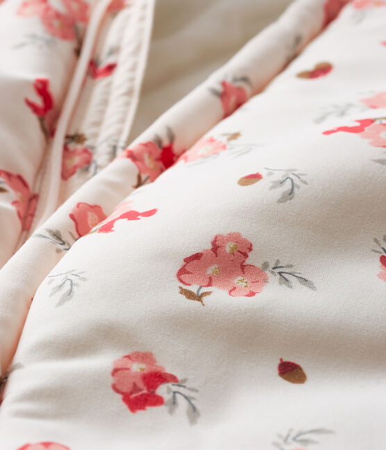 Buzo estampado de microfibra para bebé niña rosa FLEUR/blanco MULTICO
