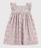 Vestido infantil sin mangas de algod&oacute;n con estampado de flores azul/multicolor