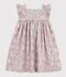 Vestido infantil sin mangas de algod&oacute;n con estampado de flores azul/multicolor