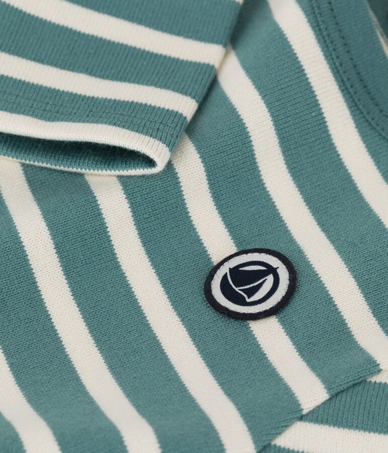 Marinera de jersey grueso de algod&oacute;n de beb&eacute; verde/crudo