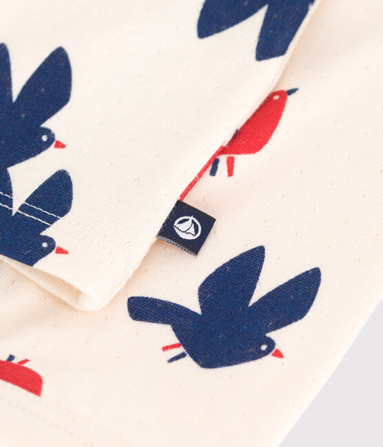 Cárdigan de algodón para bebé con estampado de pájaros blanco AVALANCHE/ MULTICO