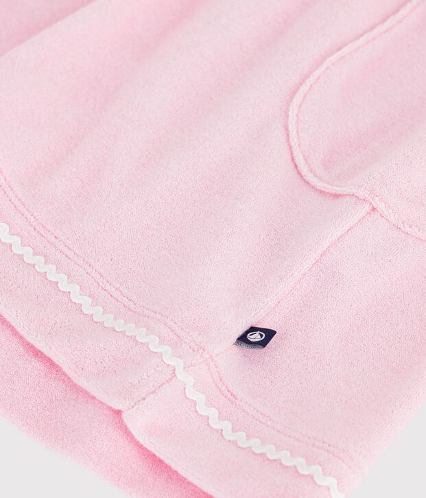 Vestido infantil liso de algod&oacute;n sin mangas rosa