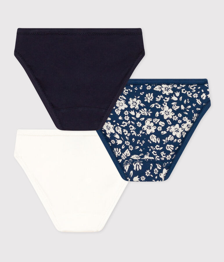 Juego de 3 braguitas de algod&oacute;n con flor para ni&ntilde;a multicolor