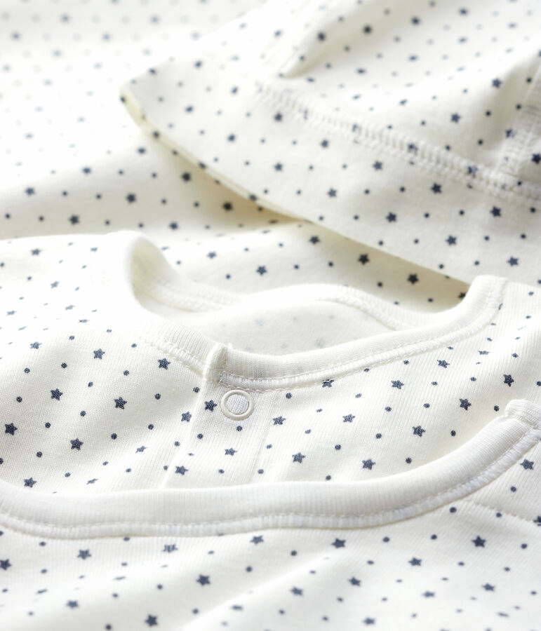 Estuche de regalo para reci&eacute;n nacido blanco con estrellas de beb&eacute; de algod&oacute;n ecol&oacute;gico multicolor