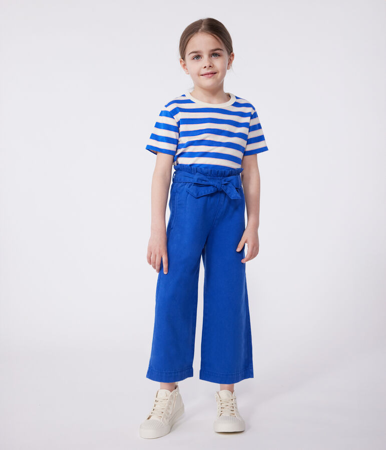 Pantal&oacute;n infantil de mezcla de algod&oacute;n y lyocell. azul