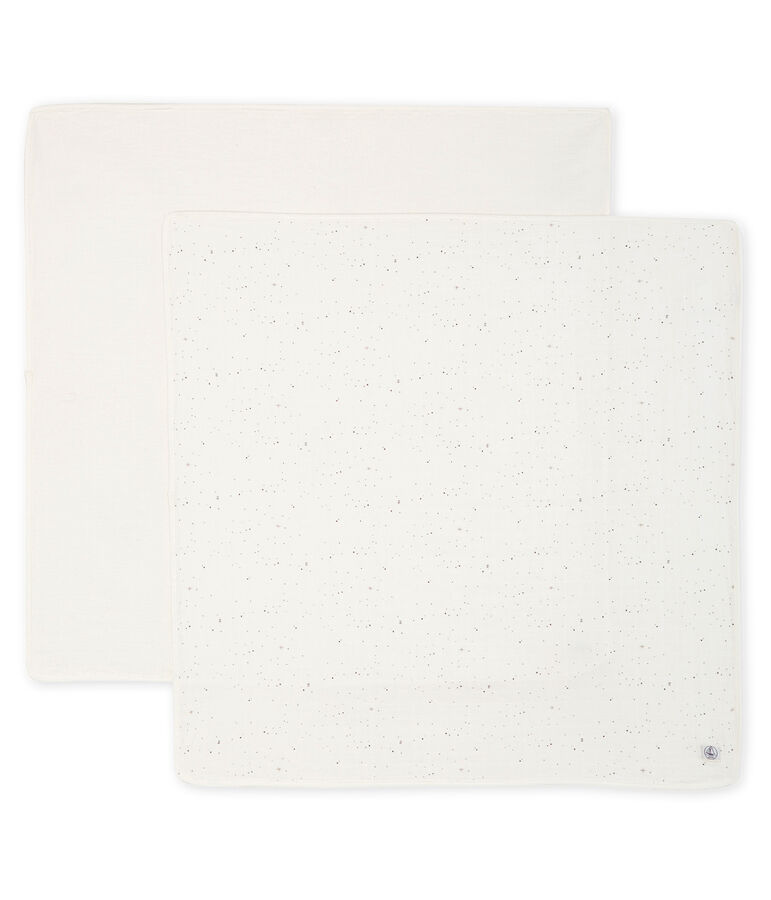 Duo de mantillas para beb&eacute; con tela de pa&ntilde;al. multicolor