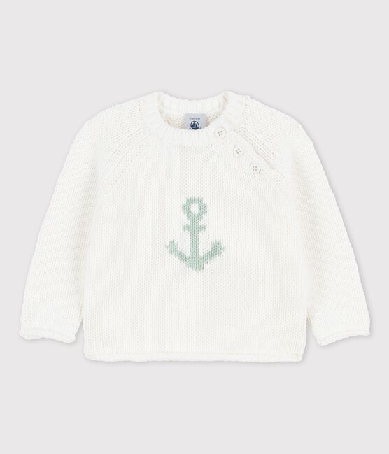 Jersey marino con motivo de ancla de bebé blanco MARSHMALLOW/ HERBIER