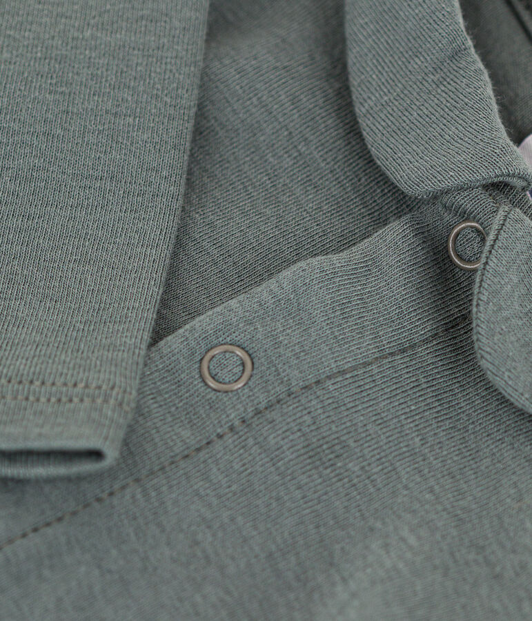 Body de manga larga con cuello de algod&oacute;n de beb&eacute; verde