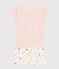Pijama corto con estampado de frutas de verano de algodón ecológico de chica/mujer rosa FLEUR/blanco MULTICO