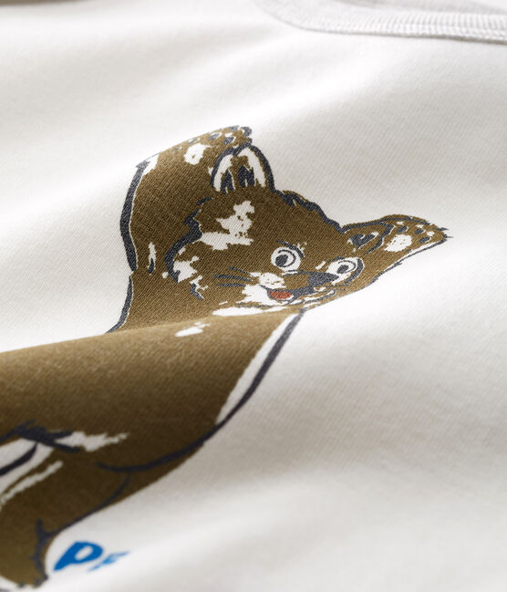Camiseta de manga larga para bebé niño blanco MARSHMALLOW