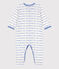 Pelele jacquard de algodón blanco MARSHMALLOW/azul PERSE