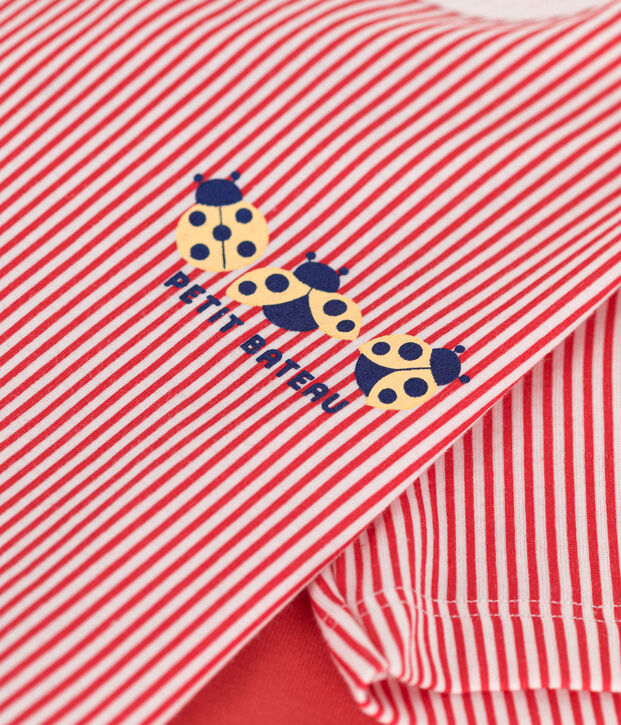 Pijama infantil corto de algod&oacute;n rojo/multicolor