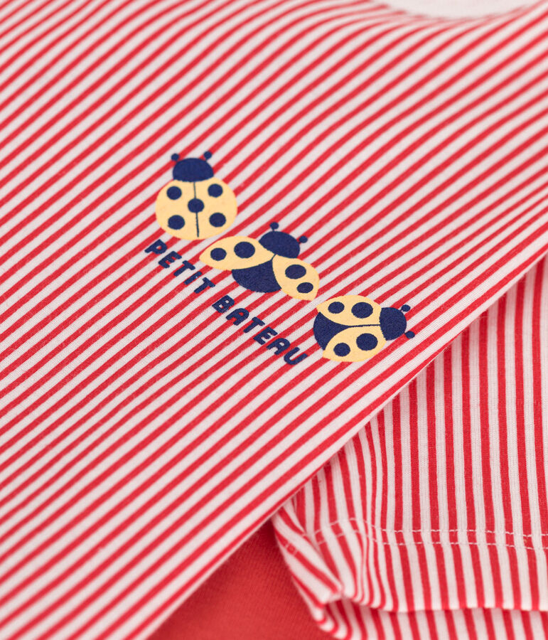 Pijama infantil corto de algod&oacute;n rojo/multicolor