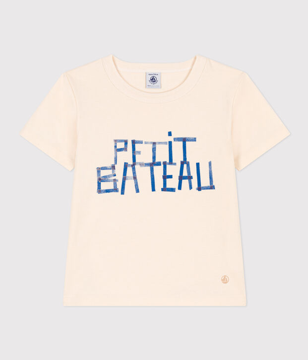Camiseta de algod&oacute;n de manga corta para ni&ntilde;o crudo