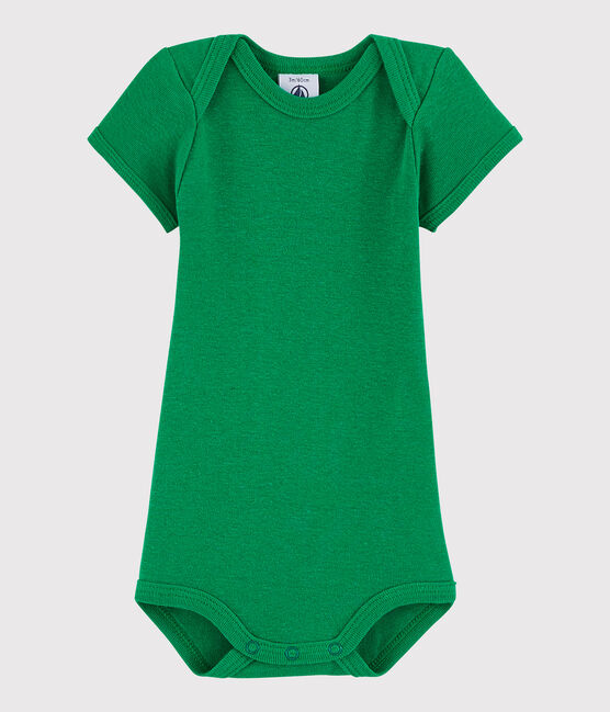Bodi de manga corta de bebé niña/niño verde PRADO