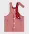 Vestido sin mangas de algod&oacute;n a rayas con insignia de coraz&oacute;n para beb&eacute; rosa/rosa