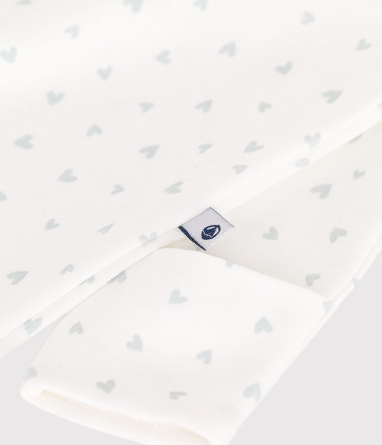 Mono saco de algod&oacute;n con cuello con corazoncitos para beb&eacute; blanco/multicolor