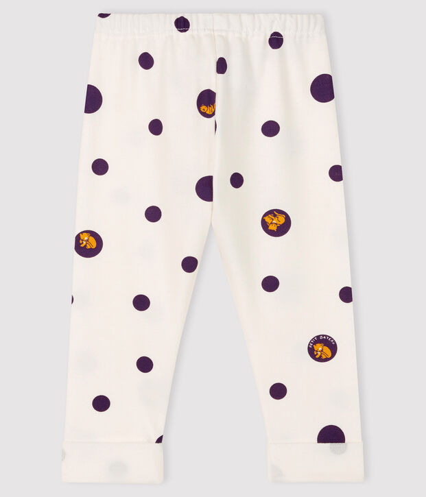 Pantal&oacute;n de mulet&oacute;n para beb&eacute; ni&ntilde;a blanco/multicolor