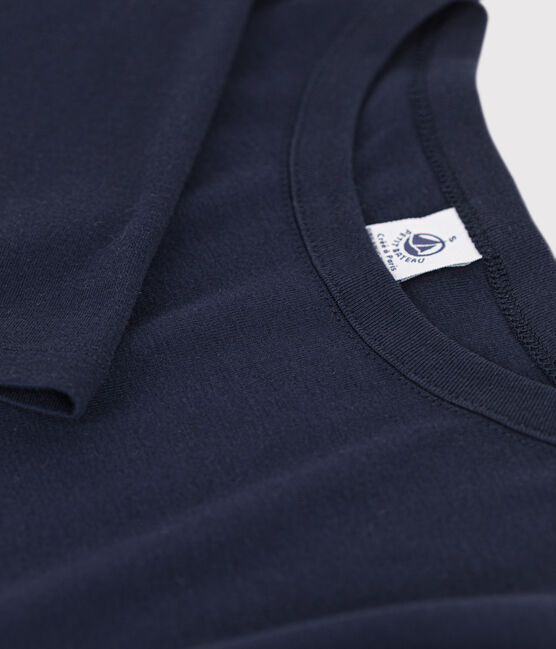 Camiseta L'ICONIQUE con cuello redondo de algodón de mujer azul SMOKING