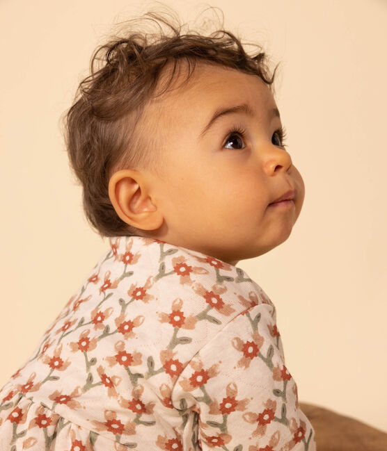 Vestido de manga larga de túbico acolchado estampado para bebé blanco AVALANCHE/ MULTICO