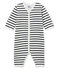 Pijama unisex de bebé sin pies en túbico blanco MARSHMALLOW/azul SMOKING