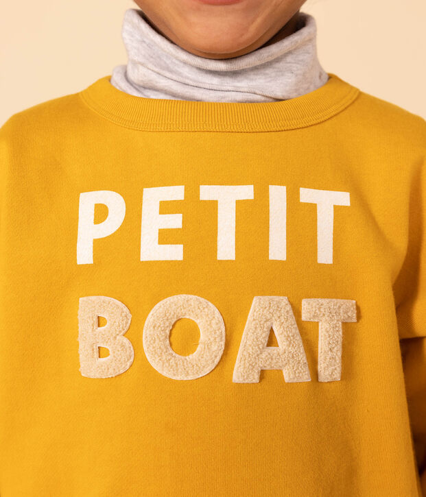 Sudadera estampada de mulet&oacute;n de ni&ntilde;a/ni&ntilde;o amarillo