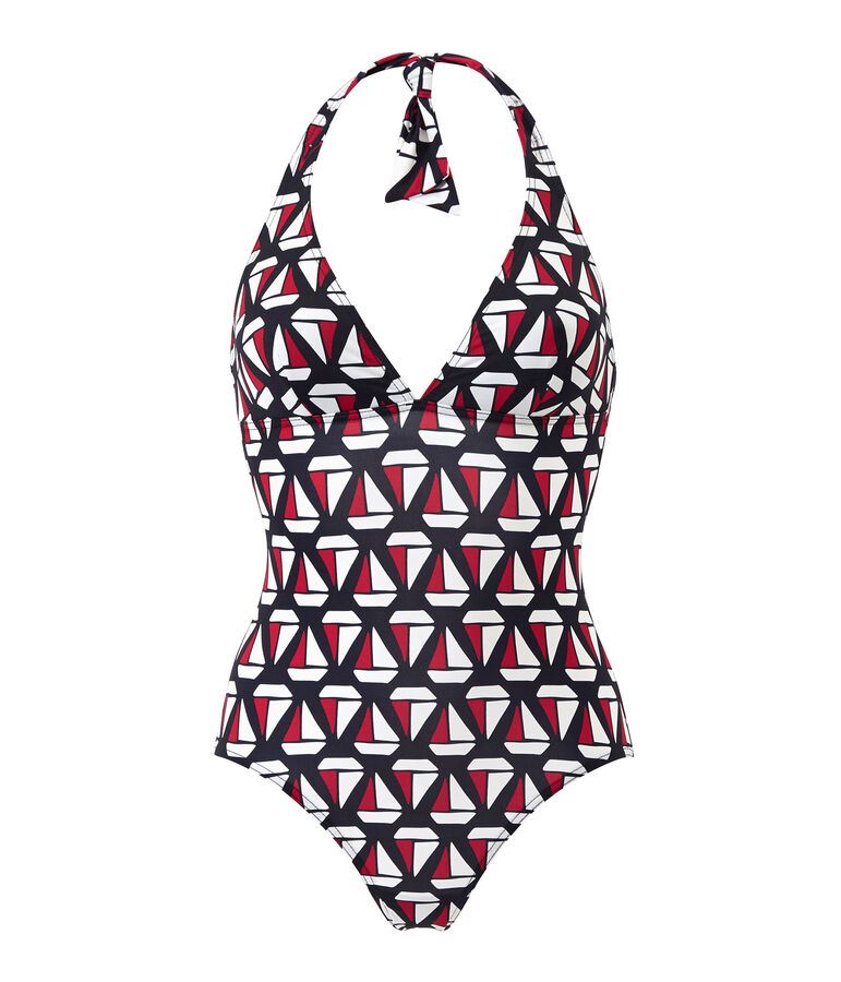 Ba&ntilde;ador de 1 pieza para mujer azul SMOKING/blanco MULTICO