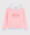 Sudadera con capucha a rayas de algodón de mujer rosa GRETEL/blanco MARSHMALLOW