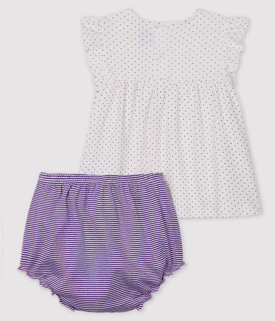Conjunto de dos piezas para bebé niña violeta REAL/blanco MARSHMALLOW