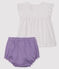 Conjunto de dos piezas para bebé niña violeta REAL/blanco MARSHMALLOW