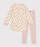 Camisón infantil de felpa cepillada con estampado de flores rosa SALINE/blanco MULTICO