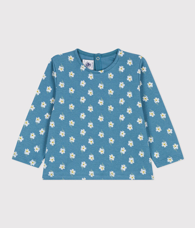 Camiseta de manga larga de algod&oacute;n de beb&eacute; ni&ntilde;o azul/multicolor