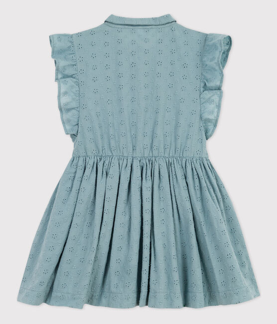 Vestido de bordado inglés para niña verde MIMI