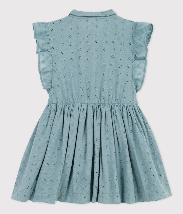 Vestido de bordado ingl&eacute;s para ni&ntilde;a azul