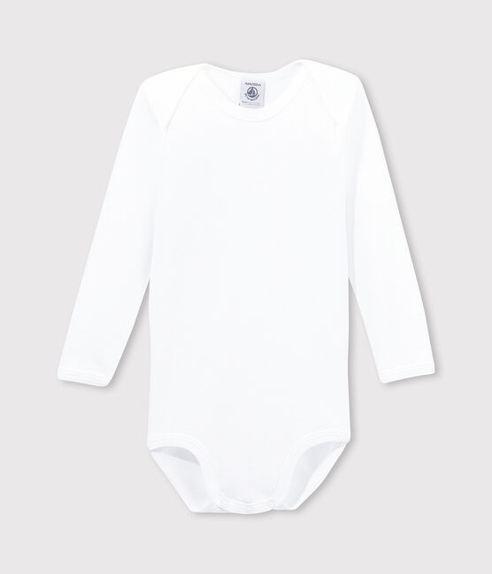 Body blanco de manga larga de bebé blanco ECUME