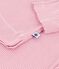 Pijama de algod&oacute;n a rayas de pernera recta para mujer rosa/blanco