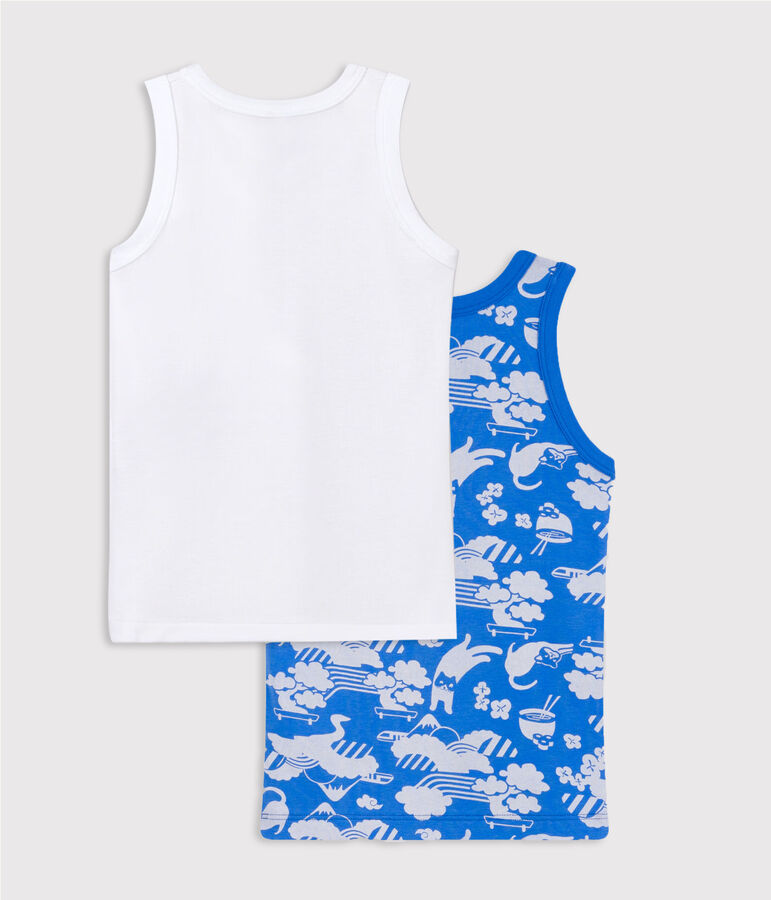 Juego de 2 camisetas infantiles de algod&oacute;n sin mangas variante 1