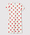 Camisón de corazones de niña de algodón blanco MARSHMALLOW/rojo TERKUIT
