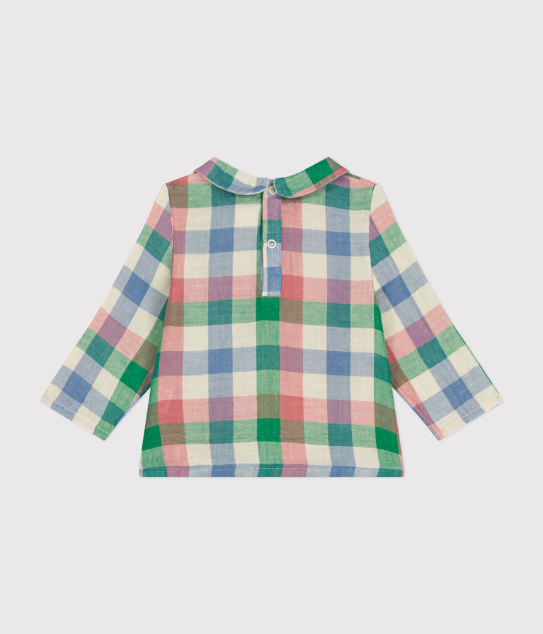 Blusa de gasa de algod&oacute;n para beb&eacute; crudo/multicolor