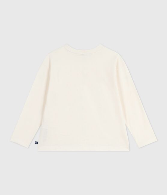 Camiseta infantil de algodón de manga larga con estampado crudo MILK