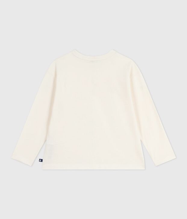 Camiseta infantil de algod&oacute;n de manga larga con estampado MILK