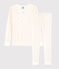 Pijama snugfit de lunares multicolores de algodón ecológico de niña blanco MARSHMALLOW/blanco MULTICO