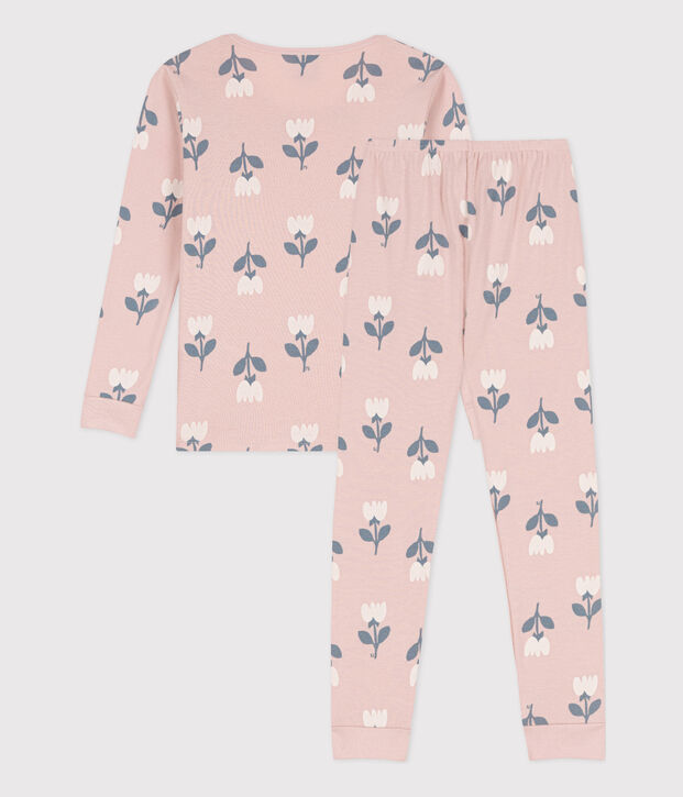 Pijama de algod&oacute;n ajustado para ni&ntilde;a rosa/multicolor
