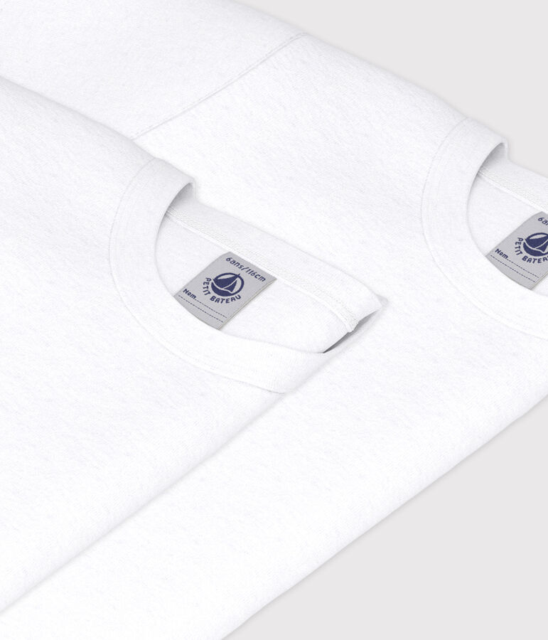 Lote de 2 camisetas de manga corta blancas de chico variante 1