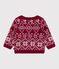 Jersey de lana y algodón con estampados para bebé rojo AMARANTE/ AVALANCHE