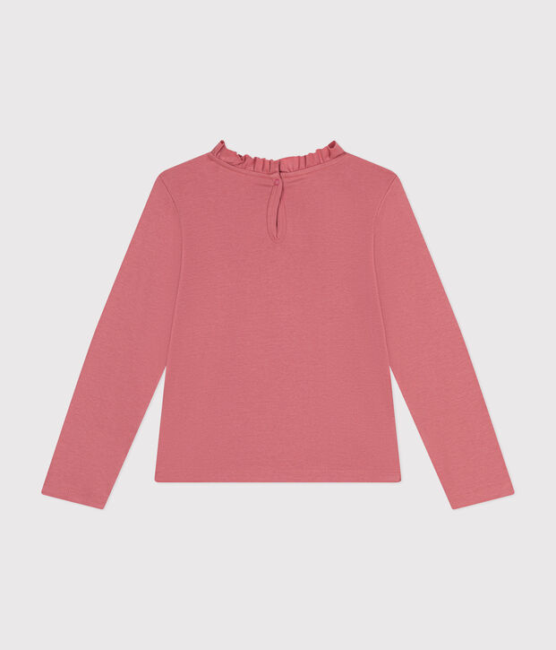 Camiseta de manga larga de punto para ni&ntilde;a rosa
